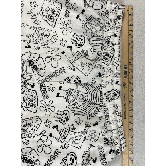 SPONGEBOB Squarepants DIY color Lounge Sleep Sweatpants Shorts White Size L NEW - Picture 3 of 4